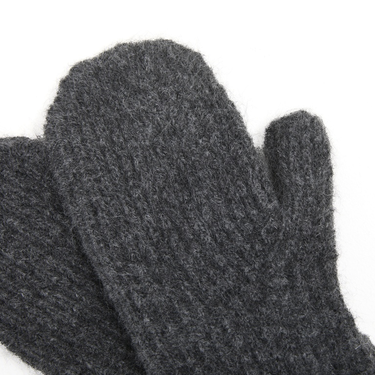 Rib-knit mittens "Fay Thumb" Dk Grey melange